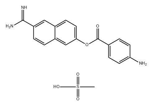 6- amidine - 2- naphthalenyl -4- aminobenzoate mesulfonate Struktur