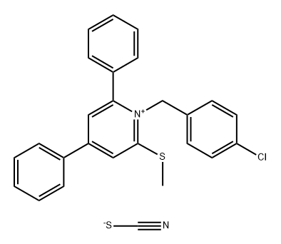 Pyridinium, 1-[(4-chlorophenyl)methyl]-2-(methylthio)-4,6-diphenyl-, thiocyanate (9CI)