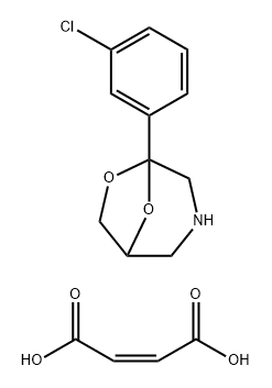 but-2-enedioic acid, 1-(3-chlorophenyl)-7,8-dioxa-3-azabicyclo[3.2.1]o ctane Struktur