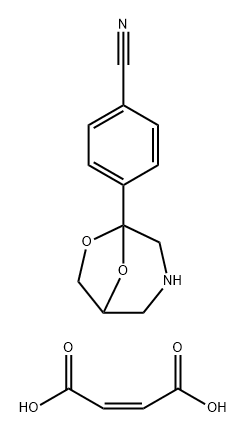 but-2-enedioic acid, 4-(7,8-dioxa-3-azabicyclo[3.2.1]oct-1-yl)benzonit rile Struktur