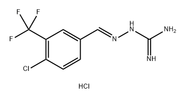 Hydrazinecarboximidamide, 2-[[4-chloro-3-(trifluoromethyl)phenyl]methylene]-, hydrochloride (1:1) Struktur