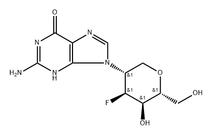 D-Altritol, 2-(2-amino-1,6-dihydro-6-oxo-9H-purin-9-yl)-1,5-anhydro-2,3-dideoxy-3-fluoro- Struktur