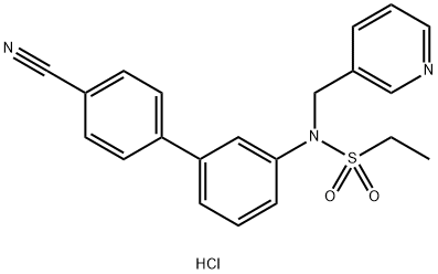 N-(4'-Cyano-[1,1'-biphenyl]-3-yl-N-(3-pyridinylmethyl)-ethanesulfonamidehydrochloride Struktur