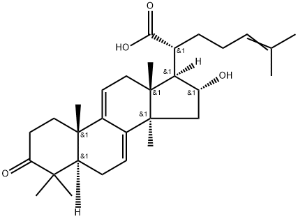 Lanosta-7,9(11),24-trien-21-oic acid, 16-hydroxy-3-oxo-, (16α)- Struktur