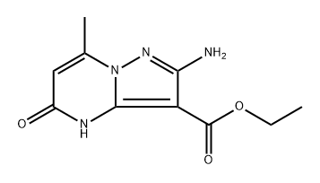 2-Amino-3-ethoxycarbonyl-4,5-dihydro-7-methyl-5-oxo-pyrazolo[1,5-a]pyrimidine Struktur