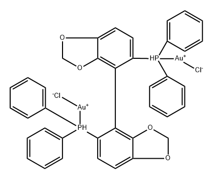 [Μ-[(4R)-[4,4'-二-1,3-亞甲基二氧苯]-5,5'-二基雙[二苯基膦-ΚP]]]二氯二金 (9CI) 結構式