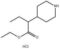 4-Piperidineacetic acid, α-ethyl-, ethyl ester, hydrochloride (1:1) Struktur