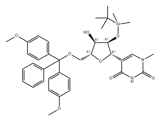 5'-O-(4,4'-Dimethoxytrityl)-2'-O-tert-butyldimethylsilyl-N1-methylpseudouridine Struktur