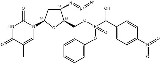 Thymidine, 3'-azido-3'-deoxy-, 5'-[phenyl [hydroxy(4-nitrophenyl)methyl]phosphonate] (9CI)