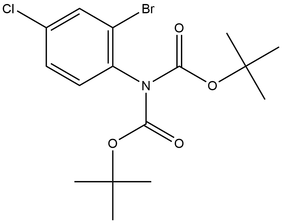 N,N-di-tert-butyloxycarbonyl-2-bromo-4-chloroaniline Struktur