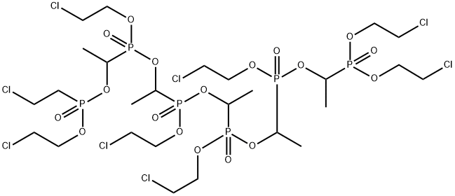 Phosphonic acid,[12-chloro-3,6-bis(2-chloroethoxy)-9-(2-chloroethyl)-1,4,7-trimethyl-2,5,8,10-tetraoxa-3,6,9-triphosphadodec-1-yl],9-chloro-2,5-bis(2-chloroethoxy)-1,4-dimethyl-3,6-dioxa-2,5-diphosphanon-1-yl ester,P,P',P'',P''',P''''-pentaoxide Struktur