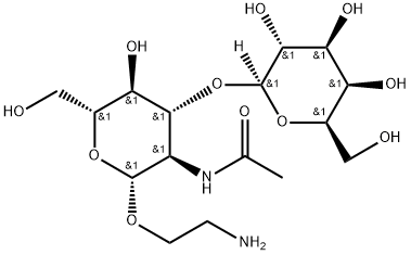 2-Aminoethyl 2-acetamido-2-deoxy-3-O-β-D-galactopyranosyl-β-D-glucopyranoside Struktur