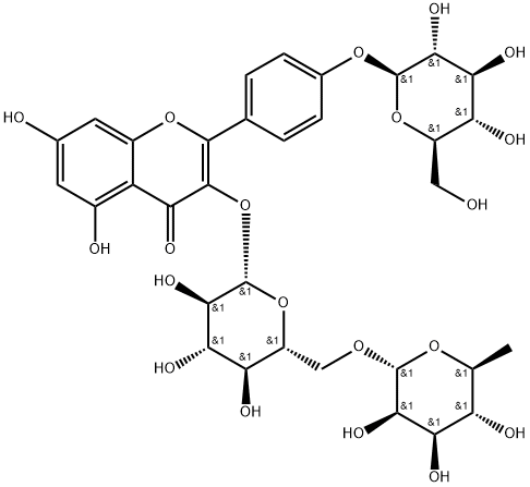 Kaempferol 3-rutinoside 4′-glucoside Struktur