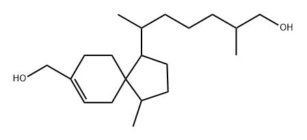 Spiro[4.5]dec-7-ene-1-hexanol, 8-(hydroxymethyl)-β,ζ,4-trimethyl- Struktur