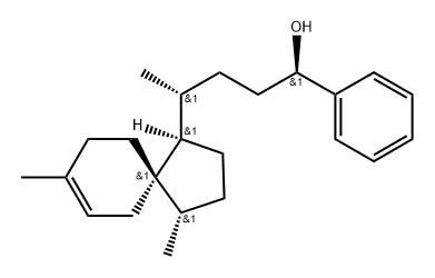 Spiro[4.5]dec-7-ene-1-butanol, δ,4,8-trimethyl-α-phenyl-, [1R-[1α(αR*,δR*),4β,5β]]- (9CI) Struktur