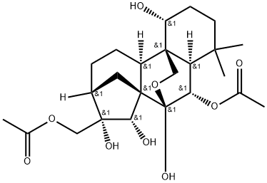 (1beta,6beta,7alpha,15beta,16alpha)-7,20-Epoxykaurane-1,6,7,15,16,17-hexol 6,17-diacetate Struktur