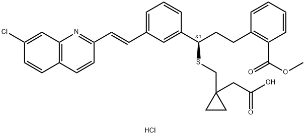 2'-Des(1-hydroxy-1-Methylethyl)-2'-Methycarboxy Montelukast Hydrochloride 結(jié)構(gòu)式