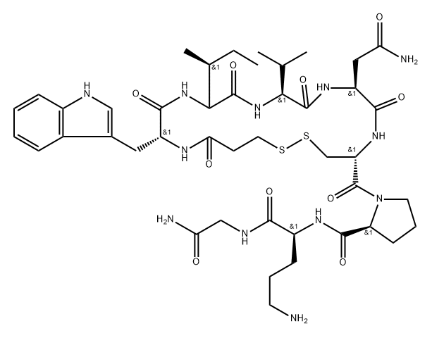 1-deamino-2-Trp-4-Val-8-Orn-OT Struktur