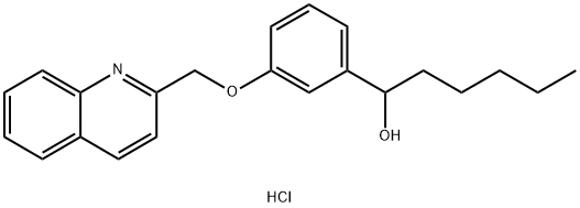 Benzenemethanol, α-pentyl-3-(2-quinolinylmethoxy)-, hydrochloride (1:1) Struktur