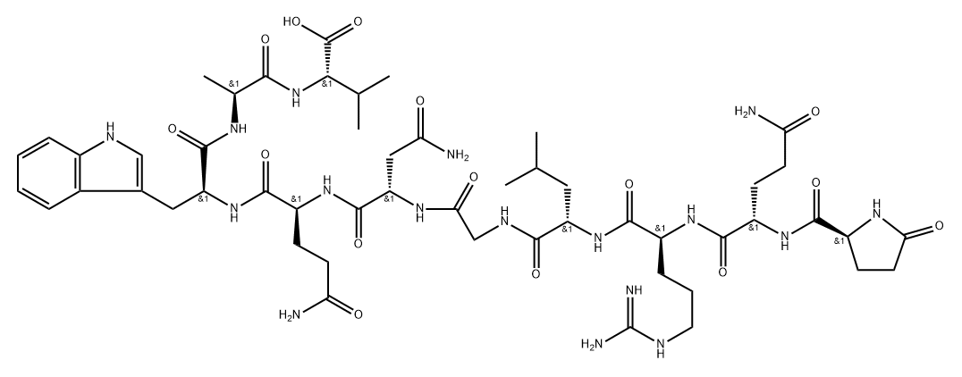 Bombesin, 11-deglycine-12-de-L-histidine-13-de-L-leucine-14-de-L-methioninamide- (9CI) Struktur