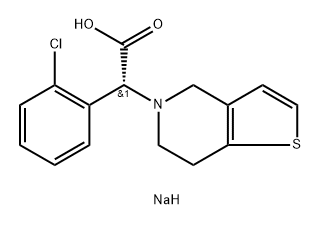 Thieno[3,2-c]pyridine-5(4H)-acetic acid, α-(2-chlorophenyl)-6,7-dihydro-, sodium salt (1:1), (αR)- Struktur