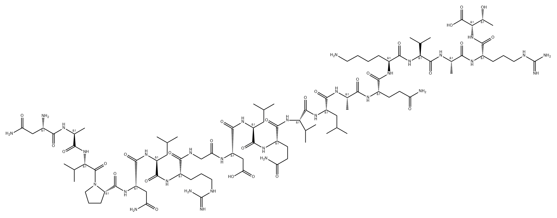 L-Threonine, L-asparaginyl-L-alanyl-L-valyl-L-prolyl-L-asparaginyl-L-leucyl-L-arginylglycyl-L-α-aspartyl-L-leucyl-L-glutaminyl-L-valyl-L-leucyl-L-alanyl-L-glutaminyl-L-lysyl-L-valyl-L-alanyl-L-arginyl- Struktur