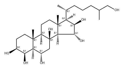 5α-Cholestane-3β,4β,6α,8β,15α,16β,26-heptaol Struktur