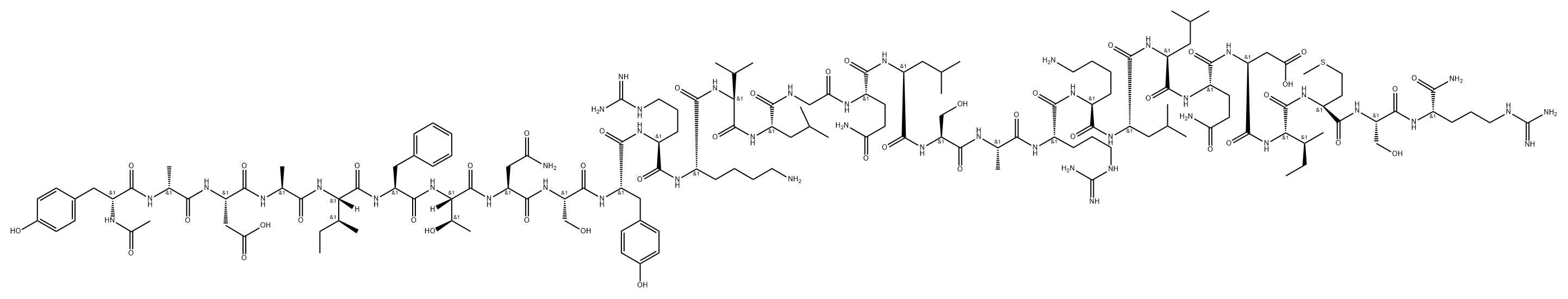 somatotropin rleasing hormone (1-29)amide, N-acetyl-Tyr(1),Ala(2)- Struktur