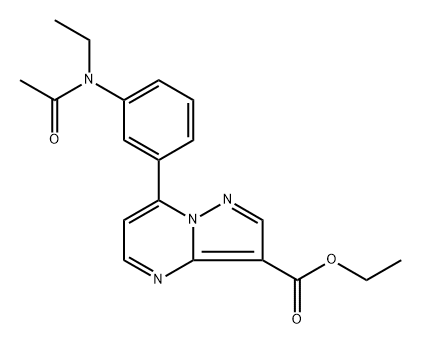 Ethyl 7-[3-[acetyl(ethyl)amino]phenyl]pyrazolo[1,5-a]pyrimidin-3-carboxylate Struktur