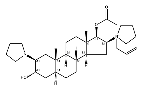 PyrrolidiniuM, 1-[(2β,3α,5α, 16β,17β)-17-(acetyloxy)-3- hydroxy-2-(1-pyrrolidinyl) androstan-16-yl]-1-(2-propen-1-yl)- Struktur