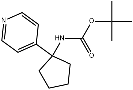 tert-butyl1-(pyridin-4-yl)cyclopentane-1-carboxylate Struktur