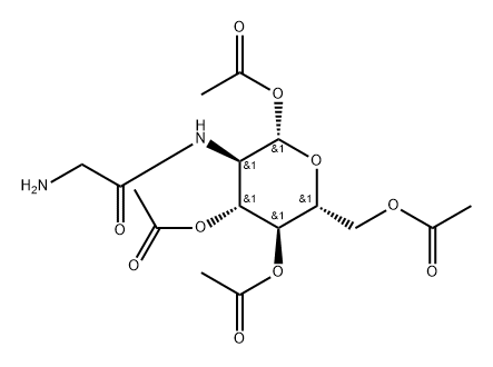 1,3,4,6-Tetra-O-acetyl-2-[(2-aminoacetyl)amino]-2-deoxy-b-D-glucopyranose Struktur