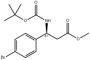 Benzenepropanoic acid, 4-bromo-β-[[(1,1-dimethylethoxy)carbonyl]amino]-, methyl ester, (βS)- Struktur