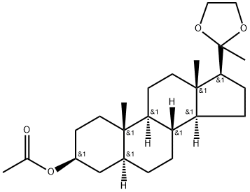 ACETIC ACID DI-ME-(ME-(1,3)DIOXOLAN-YL)-CYCLOPENTA(A)PHENANTHREN-YL ESTER Struktur