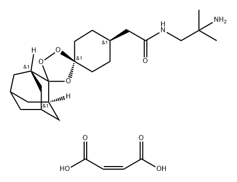 Dispiro[cyclohexane-1,3'-[1,2,4]trioxolane-5',2''-tricyclo[3.3.1.13,7]decane]-4-acetamide, N-(2-amino-2-methylpropyl)-, cis-, (2Z)-2-butenedioate (1:1) Struktur