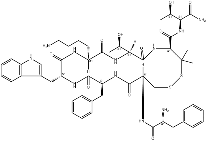 Phe-Cys-Phe-Trp-Lys-Thr-Pen-Thr-NH2 Struktur