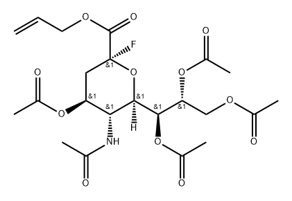 4,7,8,9-Tetra-O-acetyl-N-acetyl-2-deoxy-2-fluoro-b-D-neuraminic acid allyl ester Struktur