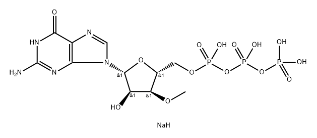 Guanosine 5'-(tetrahydrogen triphosphate), 3'-O-methyl-, tetrasodium salt (9CI) Struktur