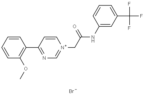 4-(2-MEO-PH)-1-(2-OXO-2-(3-(TRIFLUOROMETHYL)ANILINO)ET)PYRIMIDIN-1-IUM BROMIDE Struktur