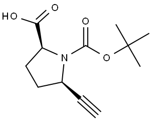 1-(1,1-Dimethylethyl) (2S,5R)-5-ethynyl-1,2-pyrrolidinedicarboxylate Struktur