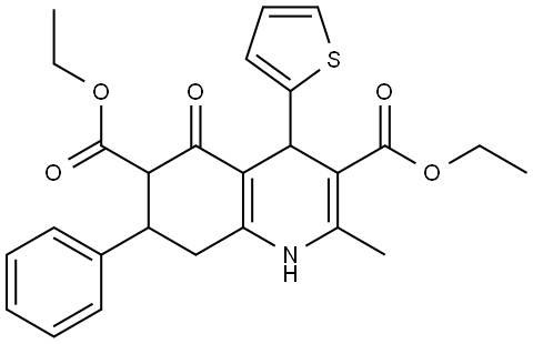 DIETHYL 2-METHYL-5-OXO-7-PHENYL-4-(2-THIENYL)-1,4,5,6,7,8-HEXAHYDRO-3,6-QUINOLINEDICARBOXYLATE Struktur