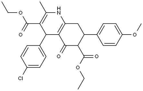 DIETHYL 4-(4-CHLOROPHENYL)-7-(4-METHOXYPHENYL)-2-METHYL-5-OXO-1,4,5,6,7,8-HEXAHYDRO-3,6-QUINOLINEDICARBOXYLATE Struktur