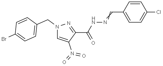 1-(4-BROMOBENZYL)-N'-(4-CHLOROBENZYLIDENE)-4-NITRO-1H-PYRAZOLE-3-CARBOHYDRAZIDE Struktur