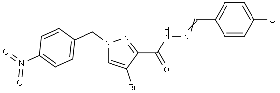 4-BROMO-N'-(4-CHLOROBENZYLIDENE)-1-(4-NITROBENZYL)-1H-PYRAZOLE-3-CARBOHYDRAZIDE Struktur