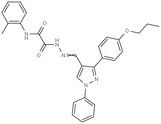 N-(2-METHYLPHENYL)-2-OXO-2-((2E)-2-{[1-PHENYL-3-(4-PROPOXYPHENYL)-1H-PYRAZOL-4-YL]METHYLENE}HYDRAZINO)ACETAMIDE Struktur