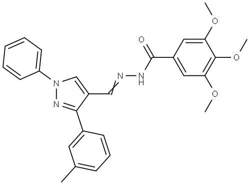 3,4,5-TRIMETHOXY-N'-((3-(3-ME-PH)-1-PH-1H-PYRAZOL-4-YL)METHYLENE)BENZOHYDRAZIDE Struktur