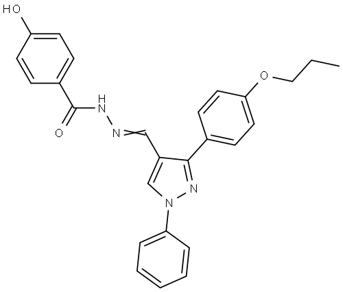 4-HO-N'-((1-PHENYL-3-(4-PROPOXYPHENYL)-1H-PYRAZOL-4-YL)METHYLENE)BENZOHYDRAZIDE Struktur