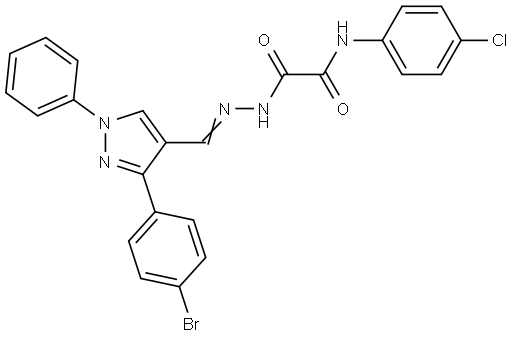 2-((2E)-2-{[3-(4-BROMOPHENYL)-1-PHENYL-1H-PYRAZOL-4-YL]METHYLENE}HYDRAZINO)-N-(4-CHLOROPHENYL)-2-OXOACETAMIDE Struktur