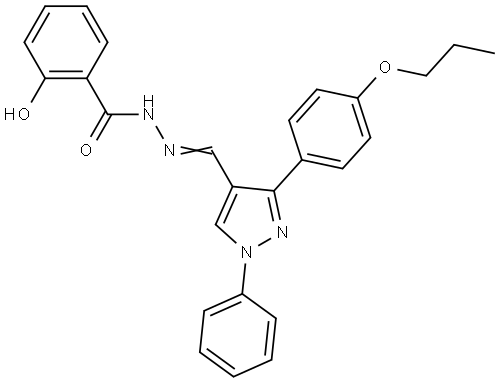 2-HO-N'-((1-PH-3-(4-PROPOXYPHENYL)-1H-PYRAZOL-4-YL)METHYLIDENE)BENZOHYDRAZIDE Struktur