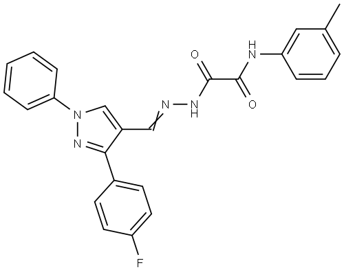 2-((2E)-2-{[3-(4-FLUOROPHENYL)-1-PHENYL-1H-PYRAZOL-4-YL]METHYLENE}HYDRAZINO)-N-(3-METHYLPHENYL)-2-OXOACETAMIDE Struktur